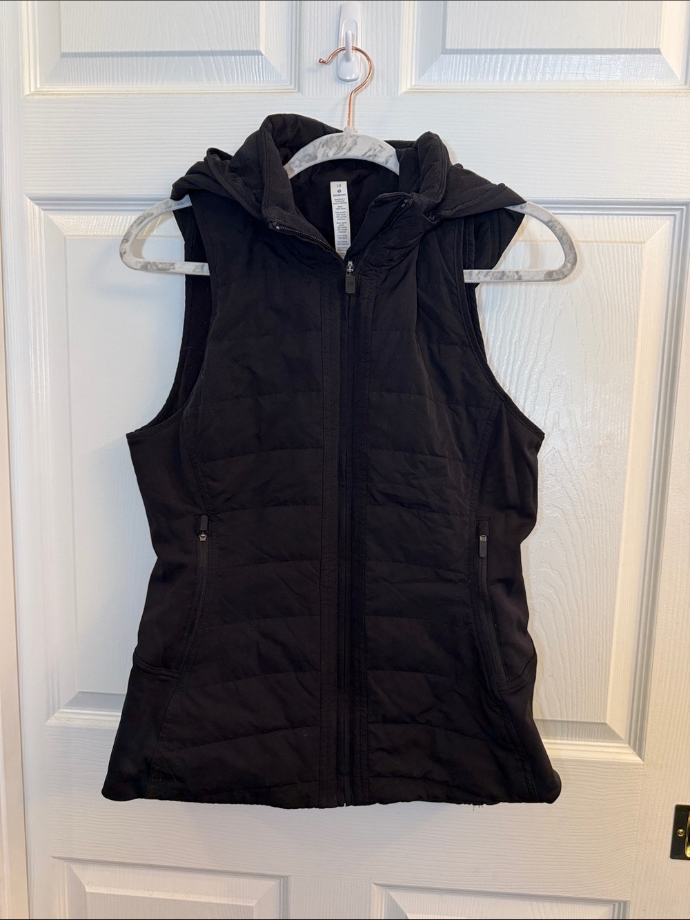 lululemon athletica Black Quilted Hooded Vest